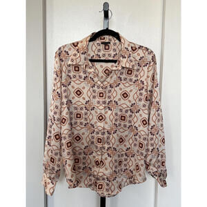 Ann Taylor Geometric Perfect Shirt M